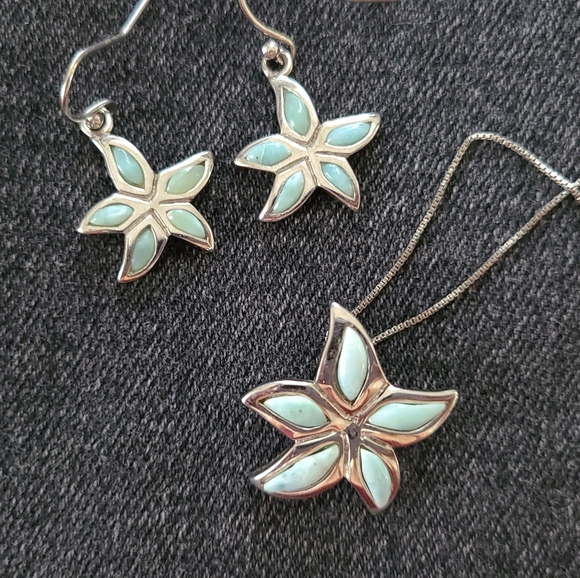 Larimar & Sterling Silver Set - Picture 2 of 6